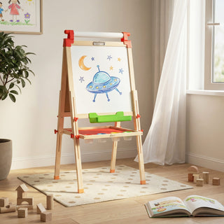Kids Easel Wooden Double-Sided with Paper Roll Joyooss 126 RED