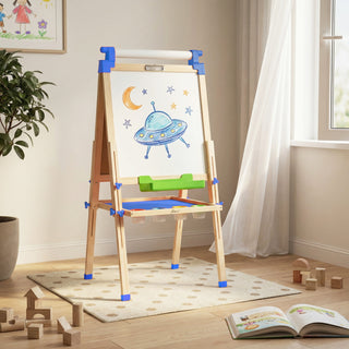 Kids Easel Wooden Double-Sided with Paper Roll Joyooss 126 BLUE