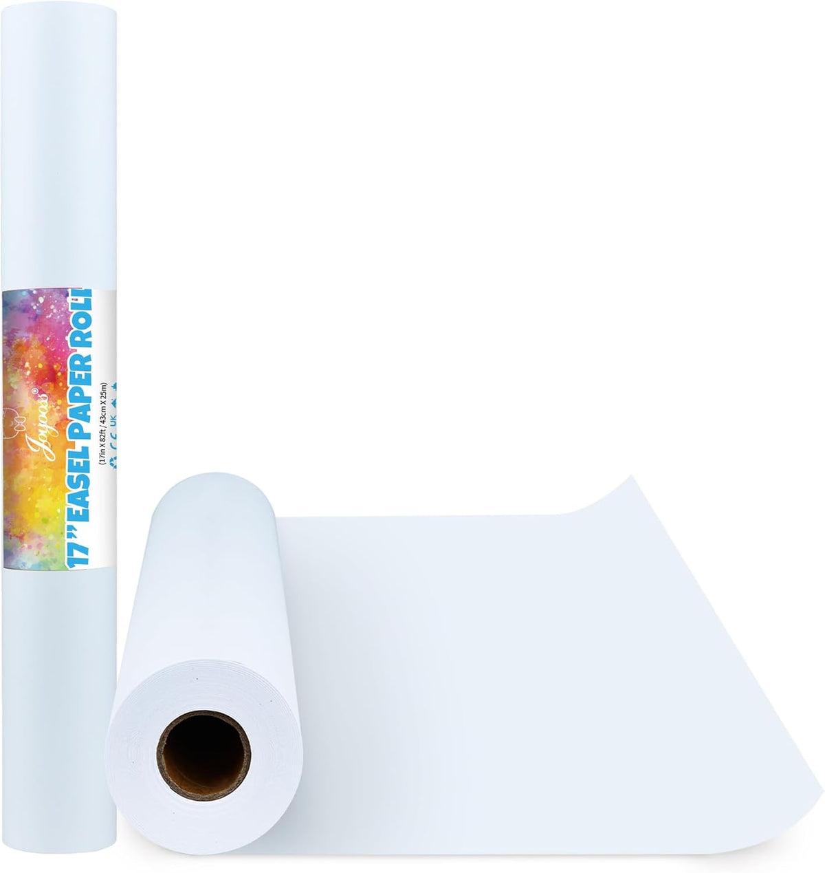 Joyooss Easel Paper Roll of Paper for Kids Art, 17 inches by 82 Feet (2 Pack Total 164 Feet), Easel Paper and Roll of Paper, Easel Paper Roll of Paper Roll for Kids, Drawing Paper Roll of White Paper