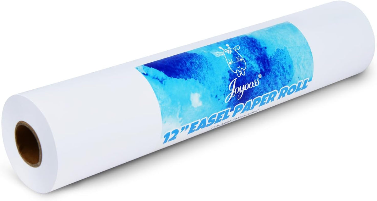 Joyooss Easel Paper Roll of Paper, 12 Inches x 82 Feet Kids Crafts Paper for Craft Paper Roll, Painting Paper Paper Roll of Paper Easel Paper Roll of Paper for Kids Art and roll of White Paper roll