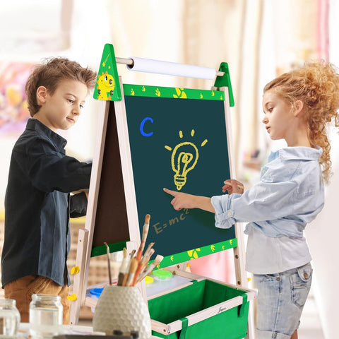 Joyooss Art Easel for Kids, Double Sided with 98+ Accessories Kids Easel Magnetic Board for Kids, Toddler Art Easel & Kids Dry Erase Board Art Easel for Kids Age 4-8 9-12 Outdoor Easel Kids Art Easel