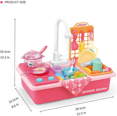 Joyooss Kids Kitchen Playsets Play Kitchen Sink Toy-PINK