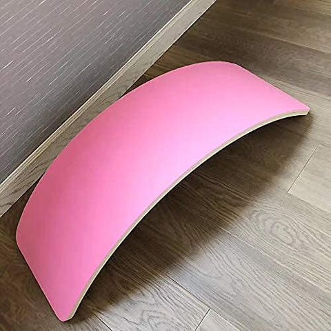 Joyooss Wooden Balance Board Wobble Curvy Board for Kids Toddlers Toy, 33 Inch Teens Exercise Rocker Board, Adults Learning Yoga Board, Load-bearing up to 485 LBS / 220 KGS(Pink)