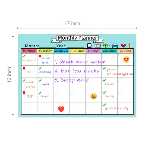 JOYOOSS Magnetic Dry Erase Calendar Whiteboard Sheet Monthly Planner 12 x 17 inch with Markers, Eraser & Magnets