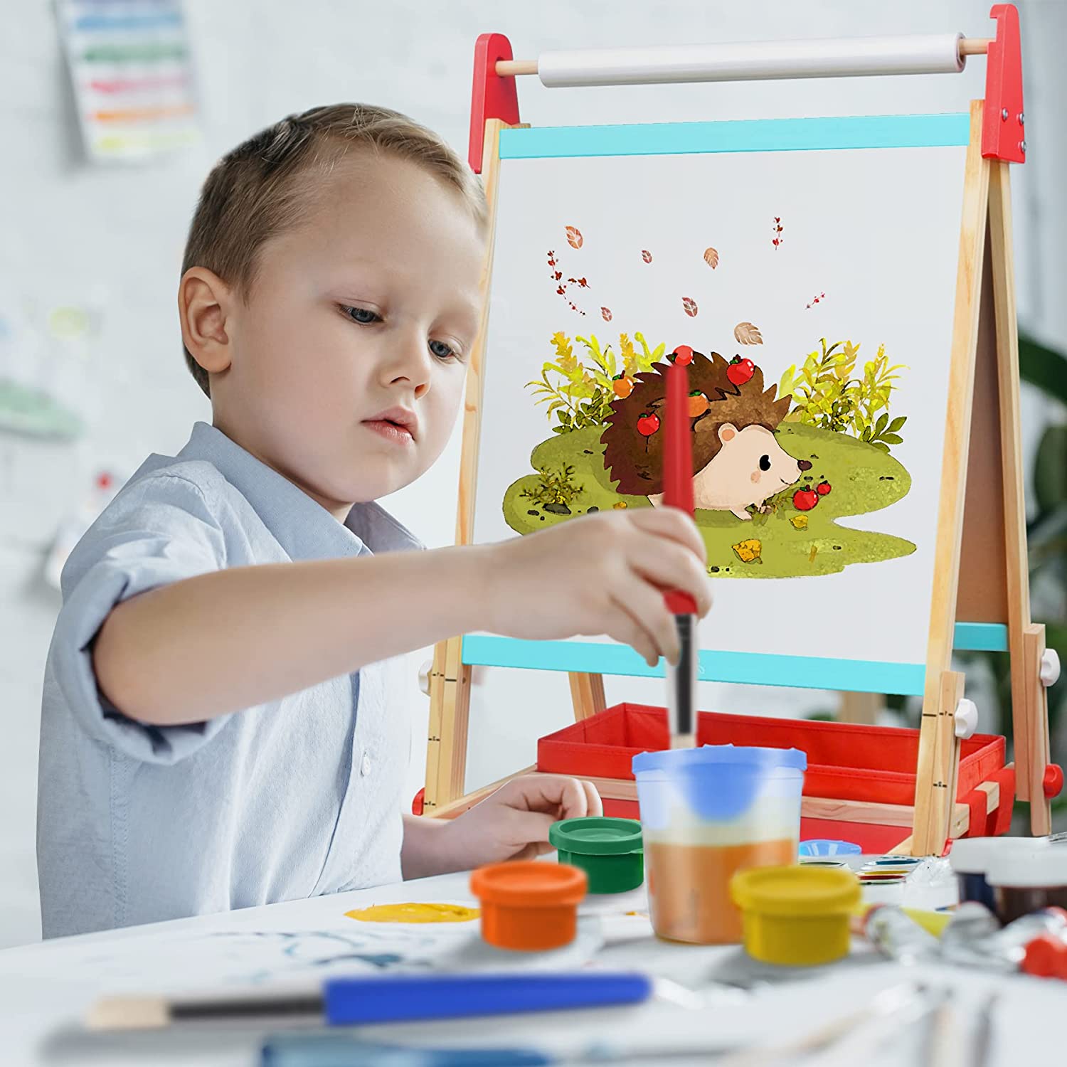 AB Kids Standing Art Easel, Chalkboard, 2 Paper Rollers - (Free Shipping)