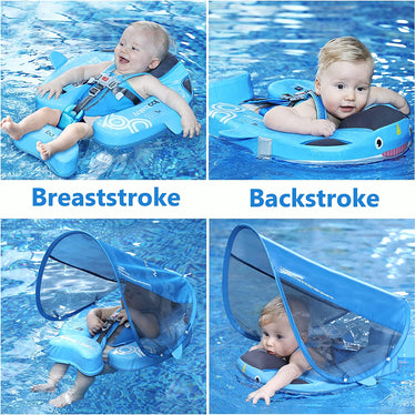 Joyooss Mambobaby Baby Swimming Pool Float Add Tail-DEEP BLUE
