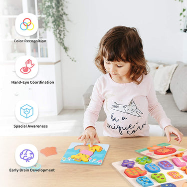 JOYOOSS Wooden Animal Number Puzzles  - 5 Pack